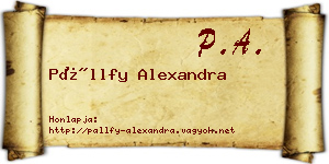 Pállfy Alexandra névjegykártya