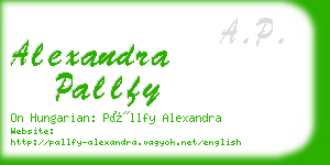 alexandra pallfy business card